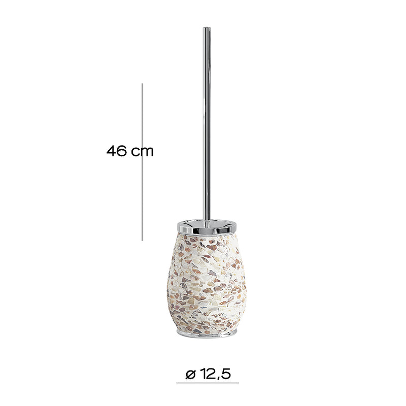 Scopino in ceramica e madreperla con ciuffo in setole Gedy serie Marina - Crema by CeramicStore | Lo specialista del tuo bagno