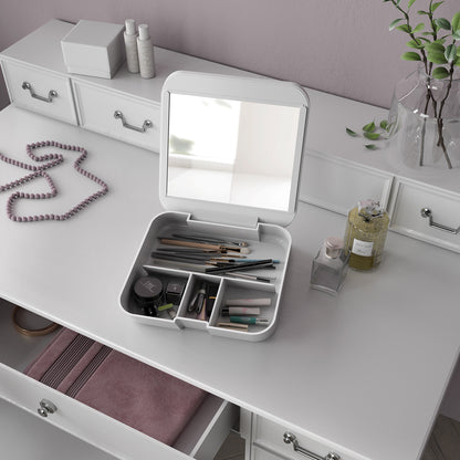 Organizer con specchio da appoggio Gedy serie Seventy - Bianco by CeramicStore | Lo specialista del tuo bagno