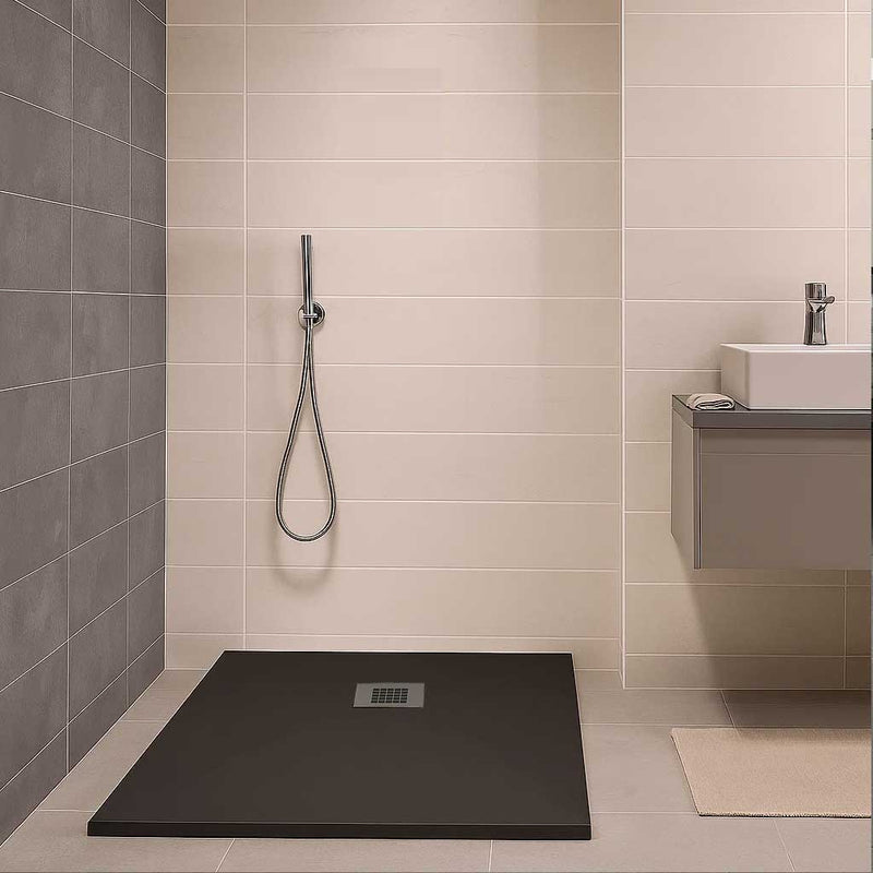 Piatto doccia qualità Premium Elite Evo 70x80 in mineralmarmo colore Antracite superficie Antibatterica