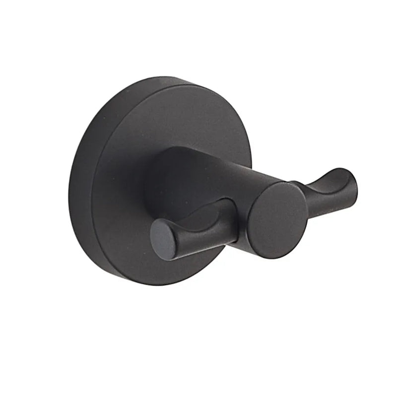 Appendiabiti doppio in Acciaio Inox e Cromall Gedy serie Felce - Nero Opaco