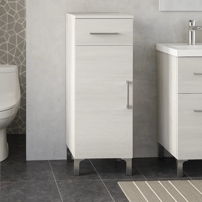 Bodenschrank für Badezimmer mit einer Tür und einer Schublade Modell Rimini Falegnameria Adriatica - Lärche