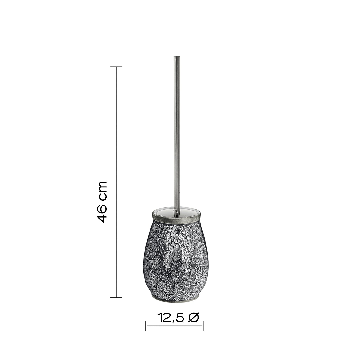 Scopino con ciuffo in setole Gedy serie Myosotis - Argento by CeramicStore | Lo specialista del tuo bagno