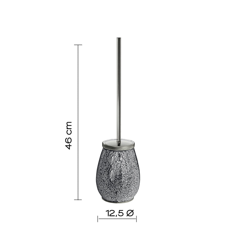 Scopino con ciuffo in setole Gedy serie Myosotis - Argento by CeramicStore | Lo specialista del tuo bagno