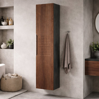 Pensile bagno Axis in noce canaletto e Ardesia – h 150 cm