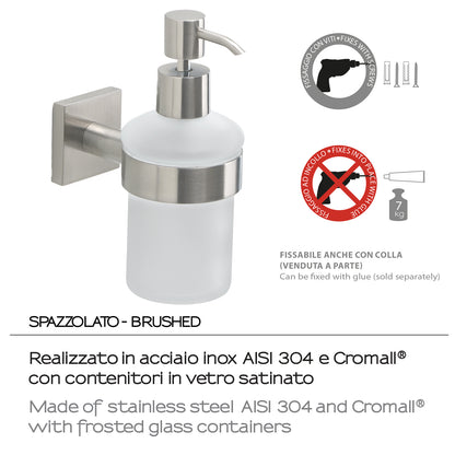 Dosasapone con erogatore in Cromall Gedy serie Fuji - Spazzolato by CeramicStore | Lo specialista del tuo bagno