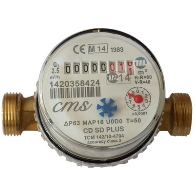 Contatore per acqua calda super dry asciutto cms 1/2