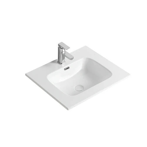 Consolle con vasca centrale mod. 02 cm 71 x 51.5 x18 bianco lucido