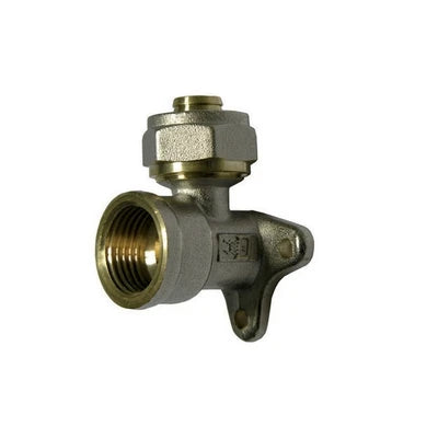 Raccordo curvo femmina con flangia a 3 fori ik per multistrato diam. 1/2 x 16 -conf
