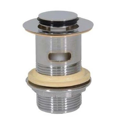 Piletta ottone per lavabo click-clack con troppo pieno 1 1/4