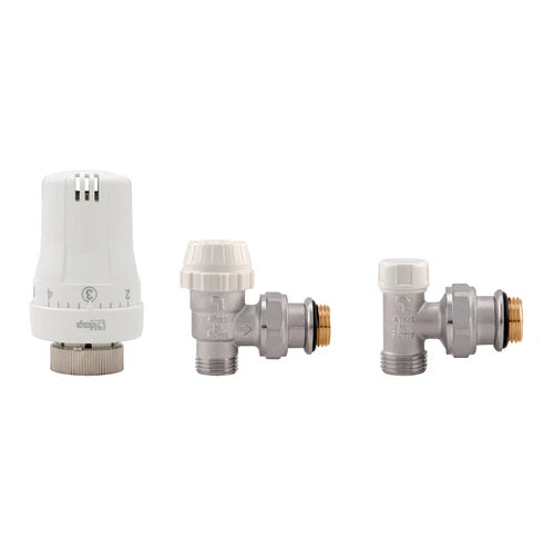 Kit valvole termostatiche ad angolo maschio 1/2