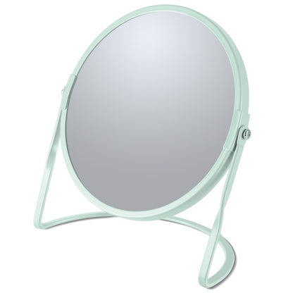 Specchio ingranditore da tavolo su base in acciaio modello Akira colore verde ghiaccio opaco by CeramicStore | Lo specialista del tuo bagno