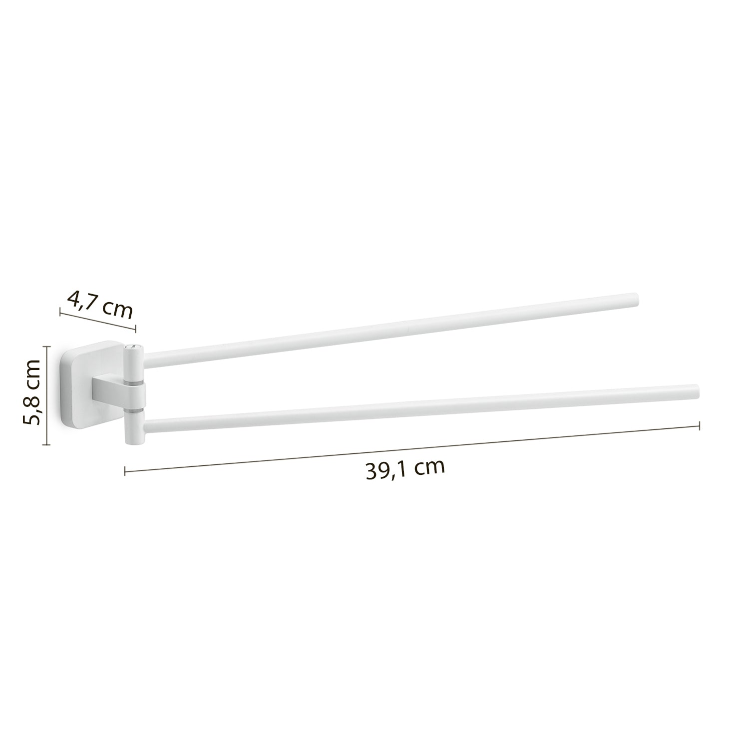 Portasalviette a snodo Gedy modello Tonga 4.7x39.1xH5.8 cm - Bianco Matt by CeramicStore | Lo specialista del tuo bagno
