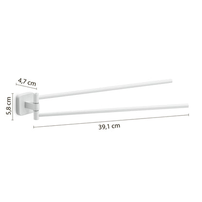 Portasalviette a snodo Gedy modello Tonga 4.7x39.1xH5.8 cm - Bianco Matt by CeramicStore | Lo specialista del tuo bagno