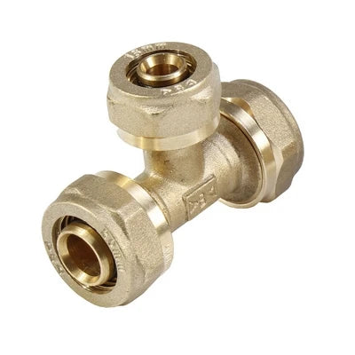 Tee ridotto f/f/f a compressione per multistrato 26x20x26