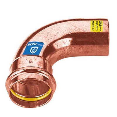 Curva in rame a pressare 90 mf acqua/gas diam. 42