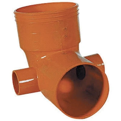 Curva wc 2 attacchi in pvc arancio diam. 100 att. diam. 50