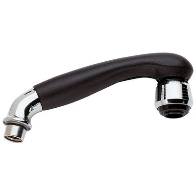 Doccetta per monoforo con curva nera c/particolari cromo