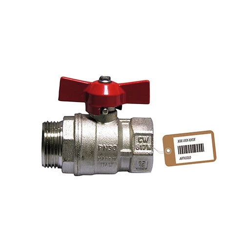 Valvola a sfera mf con farfalla f-brico 1/2 dn 15 pn 64
