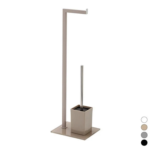 Piantana colonna porta scopino base vetro bianca