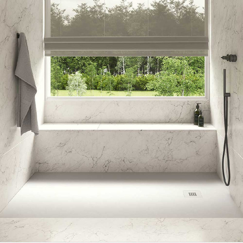 Piatto doccia qualità Premium Elite Evo 70x80 in mineralmarmo colore bianco superficie Antibatterica