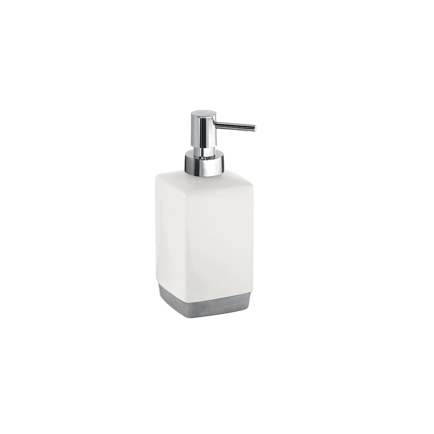 Dosasapone in ceramica con erogatore cromato Gedy serie Lucy - Bianco