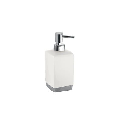 Dosasapone in ceramica con erogatore cromato Gedy serie Lucy - Bianco