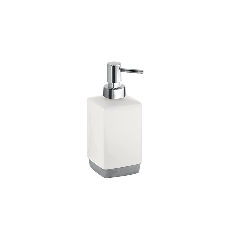 Dosasapone in ceramica con erogatore cromato Gedy serie Lucy - Bianco