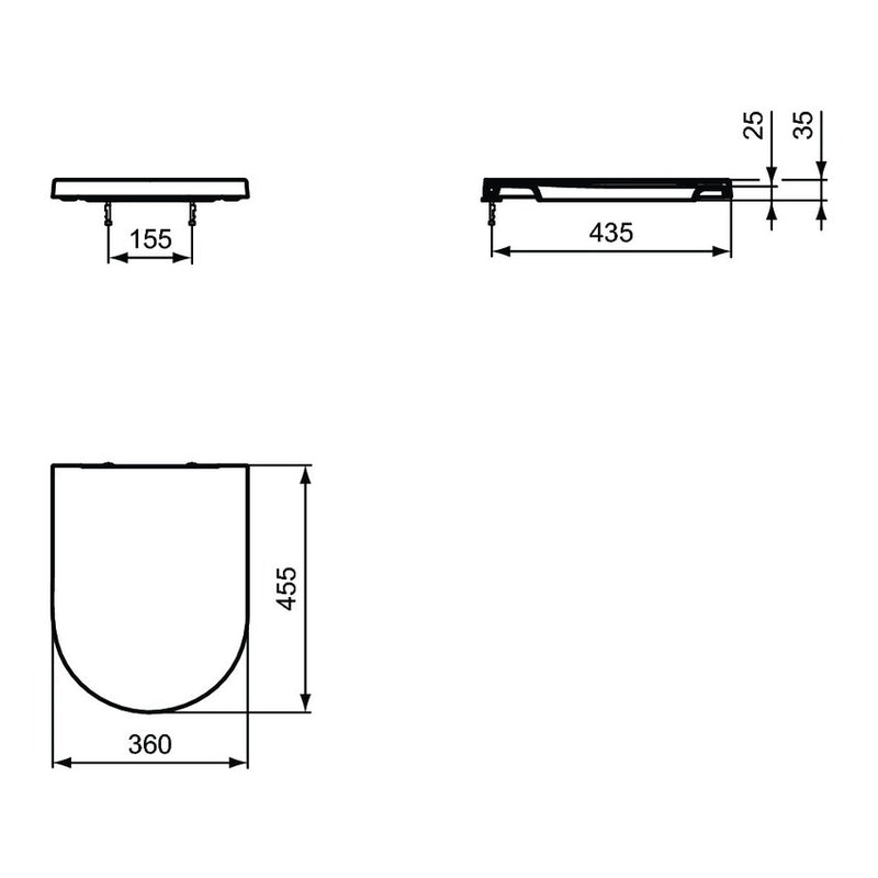 Copriwater originale di ricambio per WC Ideal Standard modello Blend Curve Avvolgente Bianco Standard  Soft Close