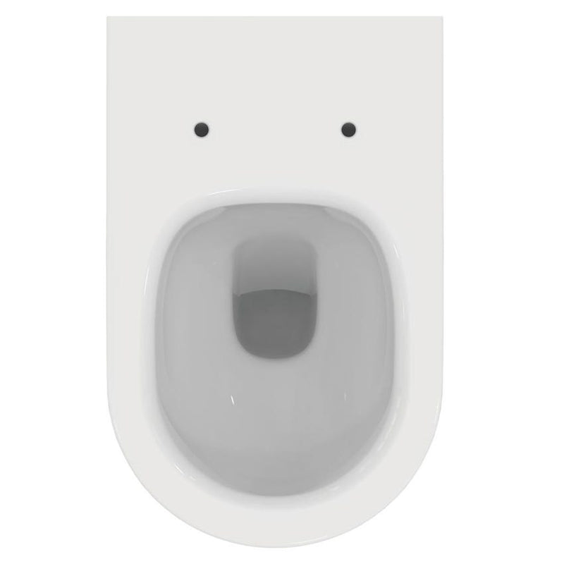 Sanitari Filo muro scarico traslato Ideal Standard Blend Curve vaso con AquaBlade, Bidet e sedile soft close