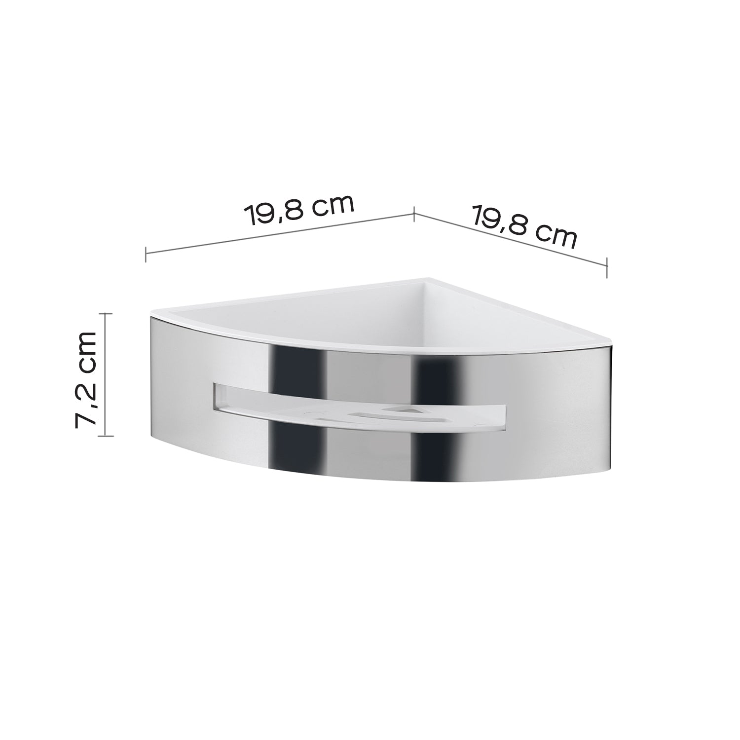Portaoggetti doccia angolare modello Poseidon Gedy in cromo/bianco by CeramicStore | Lo specialista del tuo bagno