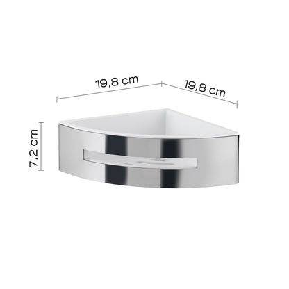 Portaoggetti doccia angolare modello Poseidon Gedy in cromo/bianco by CeramicStore | Lo specialista del tuo bagno