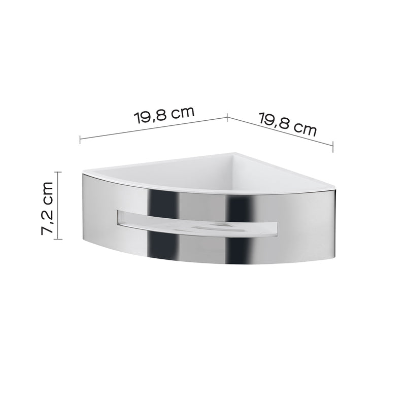 Portaoggetti doccia angolare modello Poseidon Gedy in cromo/bianco by CeramicStore | Lo specialista del tuo bagno