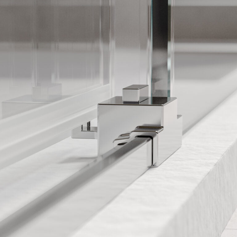 Box doccia angolare scorrevole soft close Run 90x140 cm con vetro 8 mm anticalcare e altezza 200 cm - Cromo