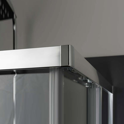 Shower enclosure three sides 90x70x70 cm model Loop with corner sliding door 6 mm crystal anti-limescale Smart Clean