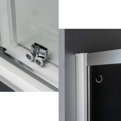 Semicircular shower enclosure Loop 90x90 in aluminum and transparent anti-limescale crystal Smart Clean