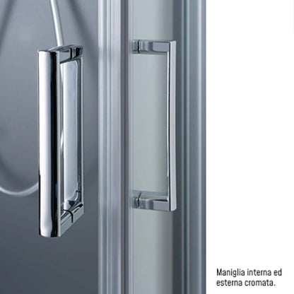 Semicircular shower enclosure Loop 90x90 in aluminum and transparent anti-limescale crystal Smart Clean