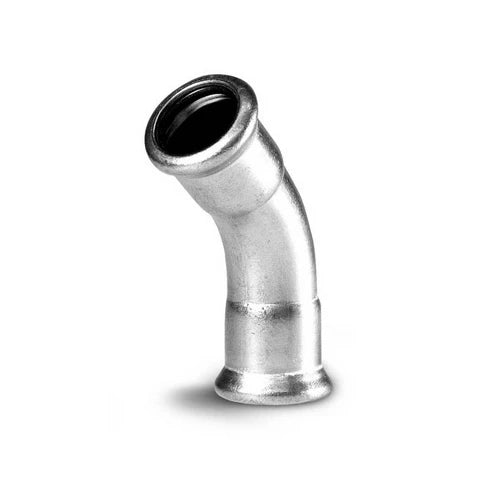 Curva ff 45 a pressare in acciaio cabonio diam. 22
