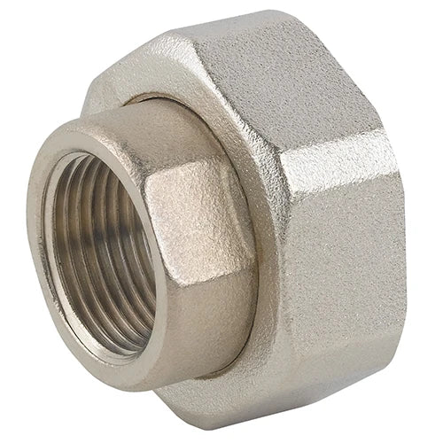 Raccordo in 2 pz ff per pompa in ottone nichelato con guarnizione 3/4 x 1 1/4