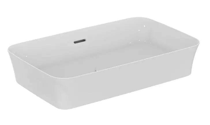Lavabo da appoggio rettangolare 55x38 cm con foro troppo pieno Ideal Standard Ipalyss E207801