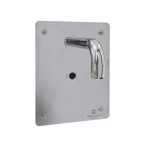 Rubinetto fotocellula per lavabo a canale alim. batteria 6v cromo