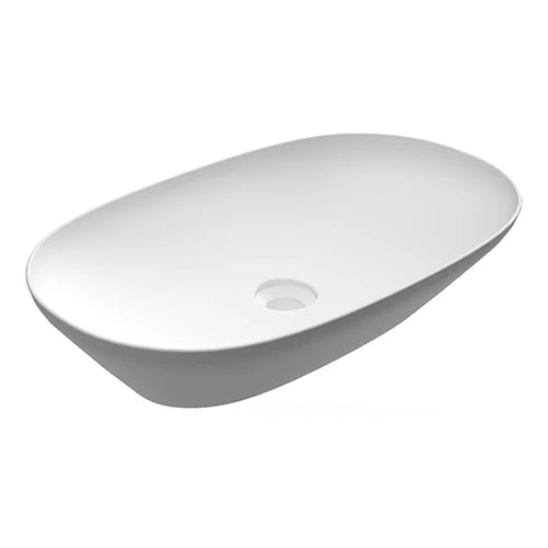 Lavabo da appoggio ovale allungato senza foro variant 60x36 cm bianco