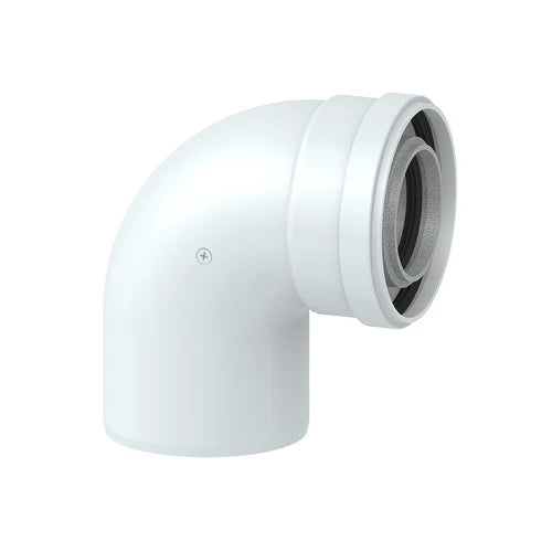 Curva 90 dn 60/100 c/raccordo dn 60 m.m. coassiale senza prese analisi fumi