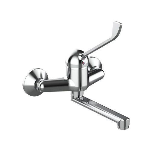 Miscelatore monocomando lavello a muro con leva clinica linea ten cromo