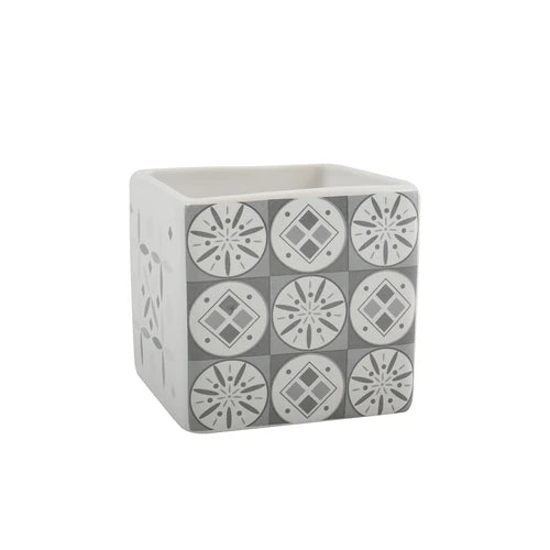 Porta spazzolini in ceramica evora bianco grigio