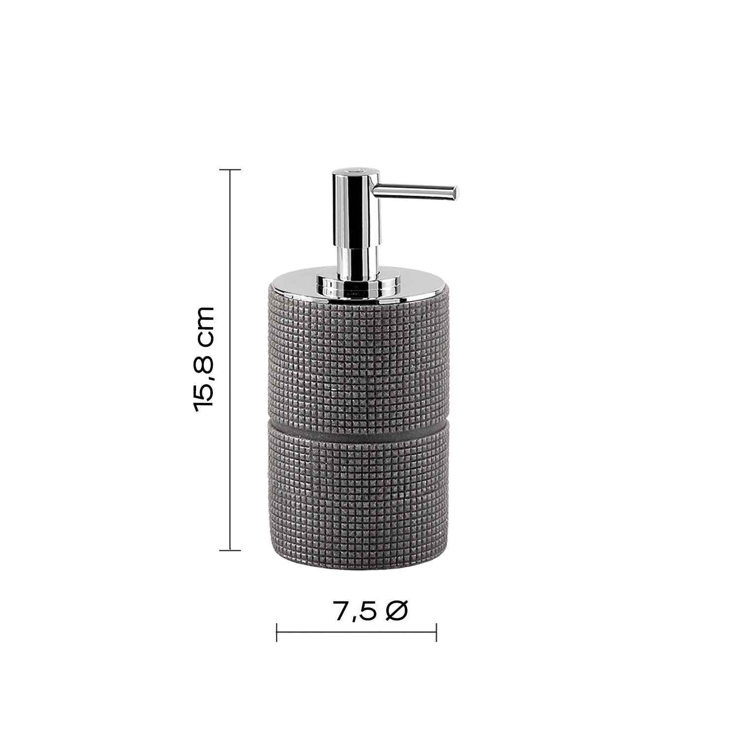 Dosasapone in resina con erogatore Gedy serie Petra - Grigio