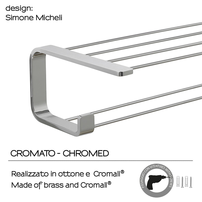 Mensola porta asciugamani in Ottone, Acciaio Inox e Cromall Outline di Gedy - Cromato by CeramicStore | Lo specialista del tuo bagno