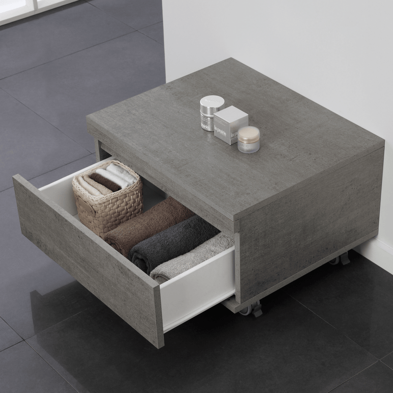 Cassettiera Bagno a Terra/Sospesa 58 Cm Un Cassetto colore Rovere Grigio