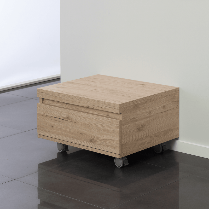 Cassettiera Bagno a Terra/Sospesa 58 Cm Un Cassetto colore Rovere Chiaro