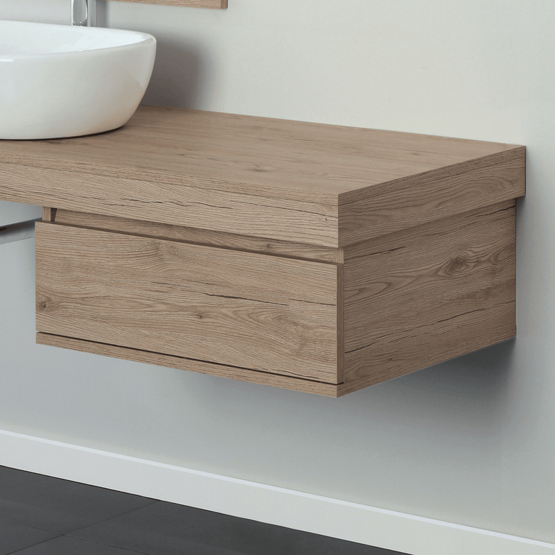 Cassettiera Bagno a Terra/Sospesa 58 Cm Un Cassetto colore Rovere Chiaro