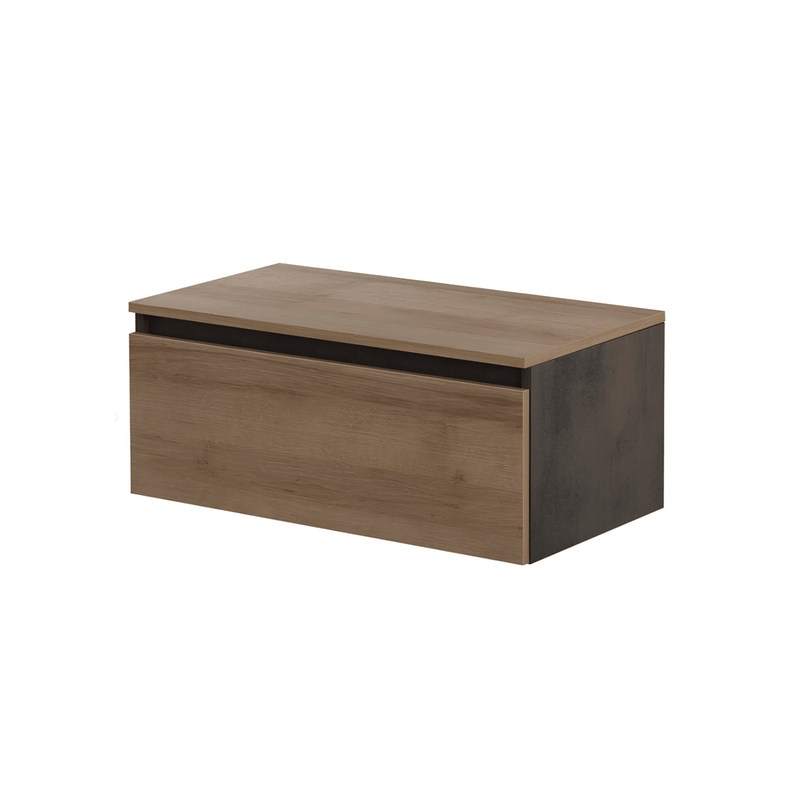 Cassettiera Bagno Sospesa 80 Cm Un Cassetto  Rovere per collezioni Urban e Mood